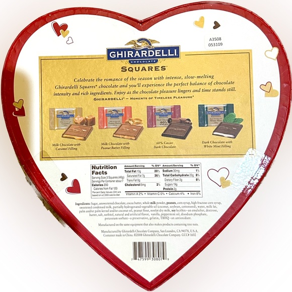 RARE ‘08 GHIRARDELLI VALENTINE HEART CHOCOLATE BOX TREE GIFT LOVE ROMANTIC DECOR - Picture 2 of 3